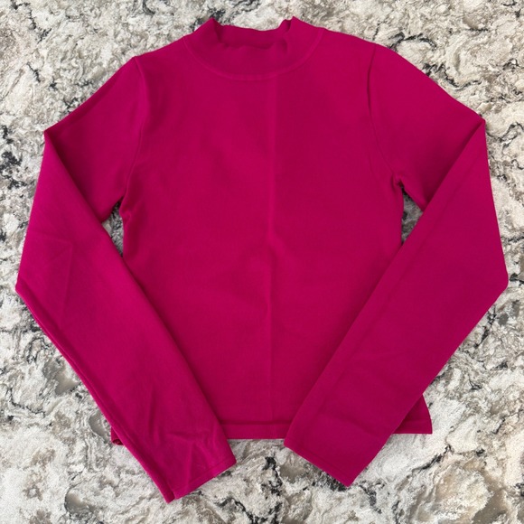 Babaton Tops - Babaton Aritzia Astrid Sculpt Knit Mock Neck Long Sleeve Granita Pink SZ Medium